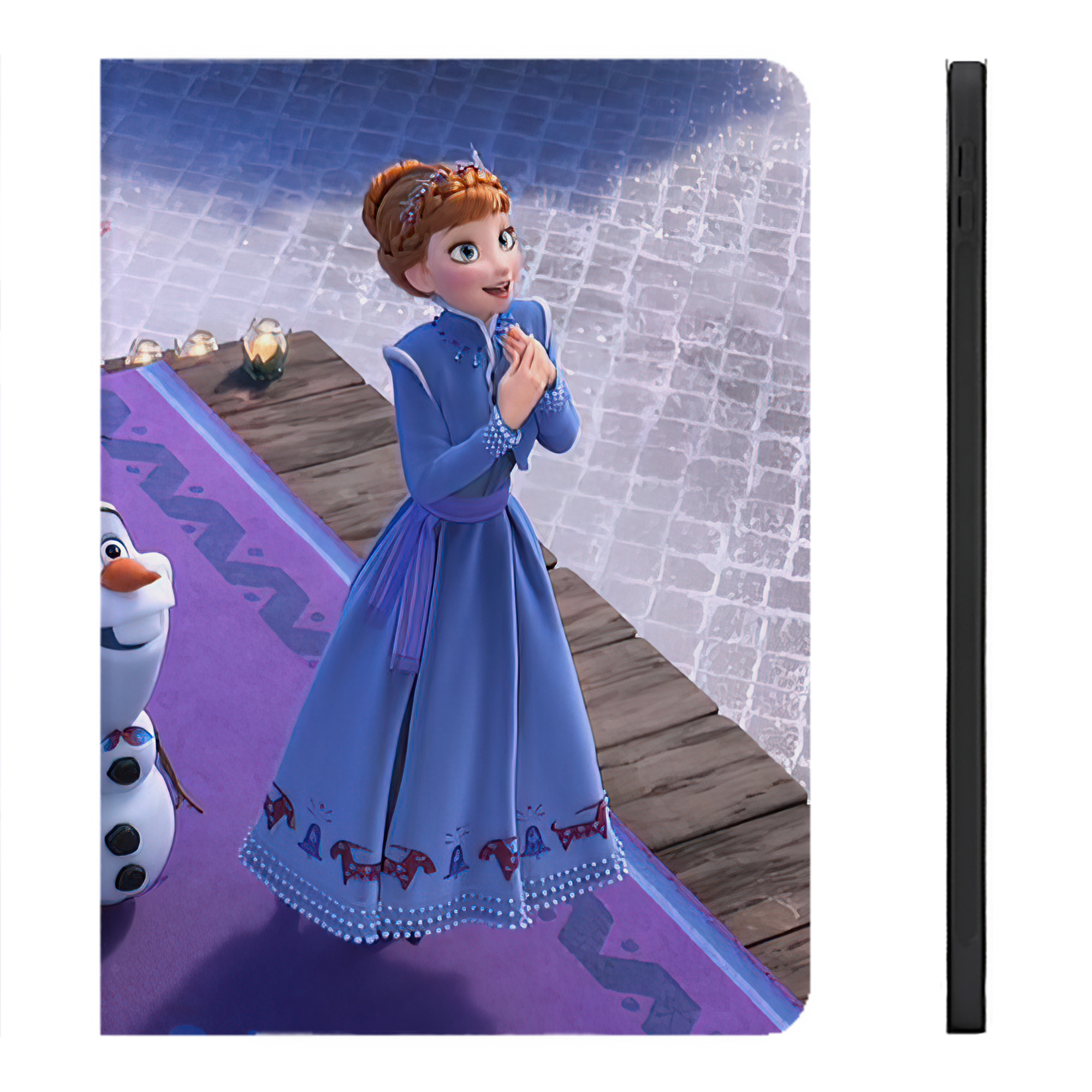 （画像用） アナと雪の女王 アンナ エルサ Frozen Anna Elsa IPadケース ペンホルダー付き ブックスタイルデザイン